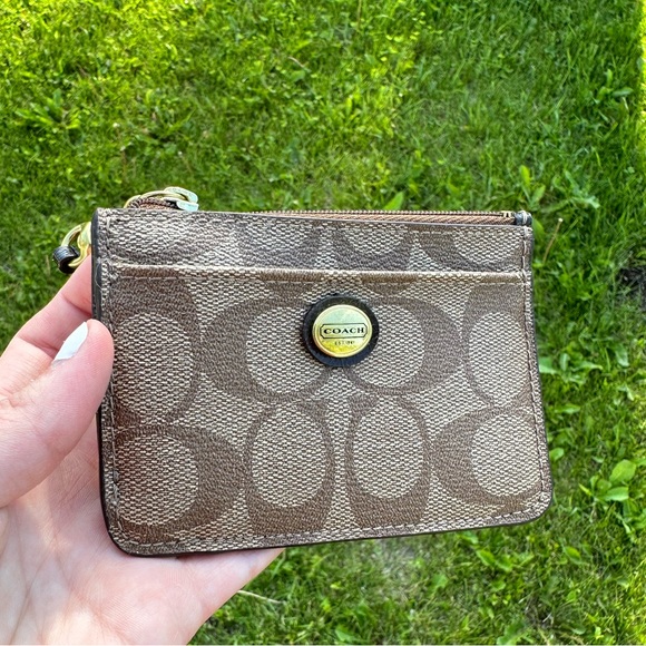 NWT Coach Women's Mini Skinny ID Case & Pre-Loved Monogram Zip Mini Clutch Set - Picture 7 of 10